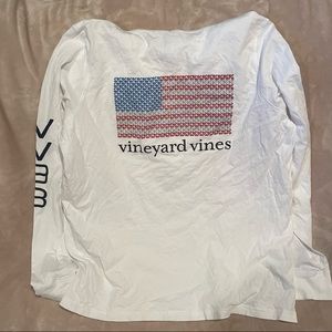 American flag print hooded vineyard vines long sleeve shirt